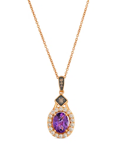 Le Vian Dark Amethyst (1.14 Ct. T.w.), Nude Diamond (.31 Ct. T.w.) And Chocolate Diamond Pendant Necklace (. In Gold