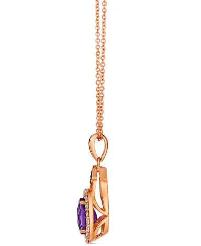 Le Vian Dark Amethyst (1.14 Ct. T.w.), Nude Diamond (.31 Ct. T.w.) And Chocolate Diamond Pendant Necklace (. In Gold