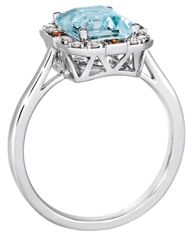 Le Vian Aquamarine (1.60 Ct. T.w.), Nude Diamond (.12 Ct. T.w.) And Chocolate Diamond Ring (.07 Ct. T.w.) In In Metallic