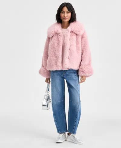 On 34th Women's Collared Faux-fur Jacket, Macy's Exclusive In Pink