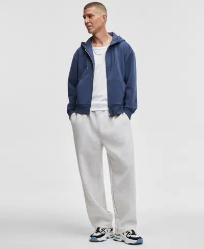 Mode Of One Men's Full-zip Scuba Knit Hoodie, Macy's Exclusive In Blue