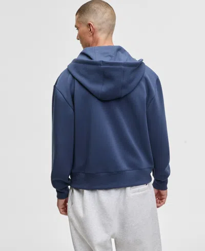 Mode Of One Men's Full-zip Scuba Knit Hoodie, Macy's Exclusive In Blue