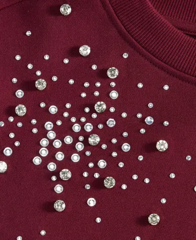 Inc International Concepts Women's Embellished French Terry Sweatshirt, Macy's Exclusive In Purple
