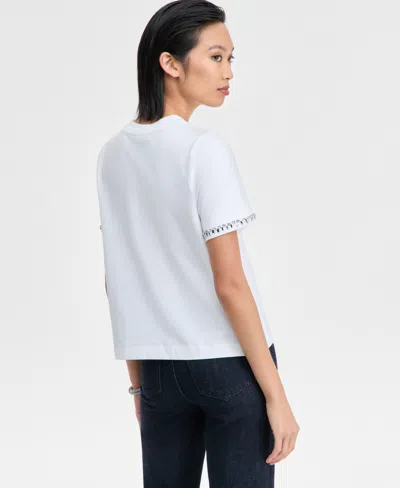 Inc International Concepts Women's Embellished T-shirt In White