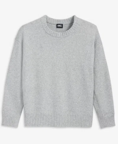 Inc International Concepts Women's Ribbed-trim Crewneck Pullover Sweater, Macy's Exclusive In Blue