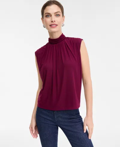 Inc International Concepts Women's Mock-neck Tank Top, Macy's Exclusive In Purple
