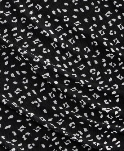 Inc International Concepts Women's Printed Long-sleeve Draped Mesh Top In Multi