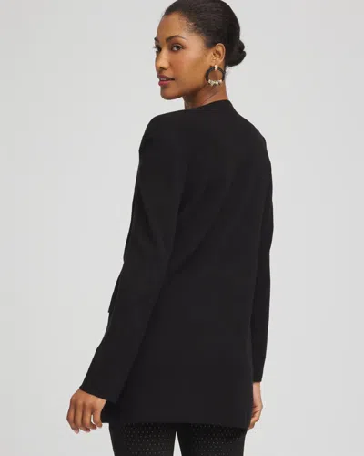 Chico's Button-down Crewneck Coatigan In Black