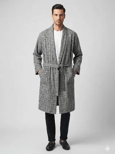 Pre-owned Burberry Vintage 90's  Robe Nightwear Casual Vintage In Gray