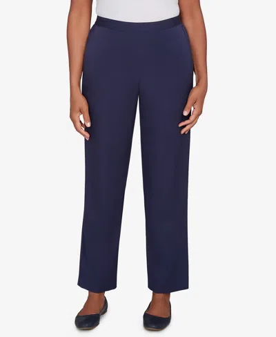 Alfred Dunner Saratoga Springs Womens Straight Pull-on Pant In Blue
