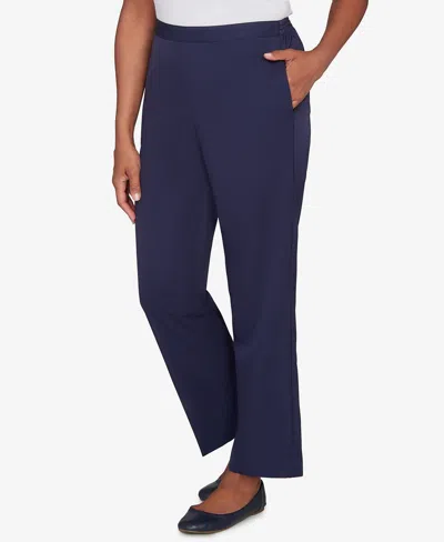 Alfred Dunner Saratoga Springs Womens Straight Pull-on Pant In Blue