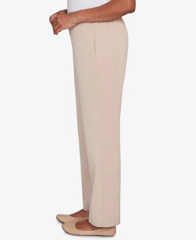 Alfred Dunner Women's Saratoga Springs Side Seam Pocket Short Length Twill Pants In Neutral