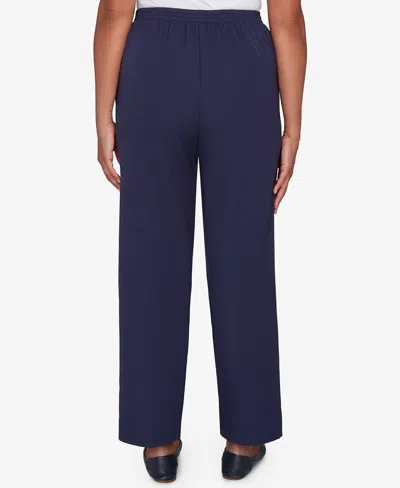 Alfred Dunner Saratoga Springs Womens Straight Pull-on Pant In Blue