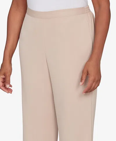 Alfred Dunner Women's Saratoga Springs Side Seam Pocket Short Length Twill Pants In Neutral