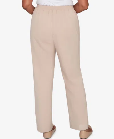 Alfred Dunner Women's Saratoga Springs Side Seam Pocket Average Length Twill Pants In Neutral