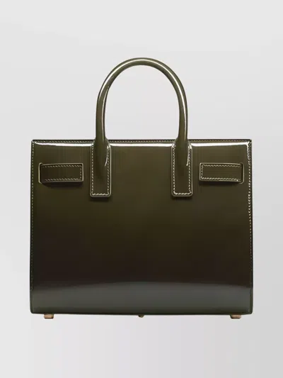 Saint Laurent Nano Structured Shoulder Bag With Metal Feet In Red