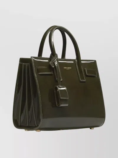 Saint Laurent Nano Structured Shoulder Bag With Metal Feet In Red