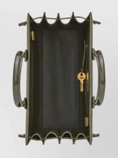 Saint Laurent Nano Structured Shoulder Bag With Metal Feet In Red