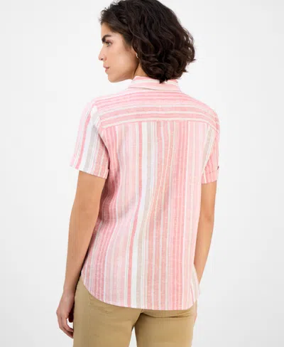 Nautica Jeans Women's Striped Short-sleeve Camp Shirt In Multi