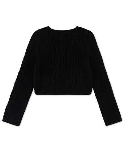 Abercrombie Girls Cable Knit Cardigan Sweater In Black