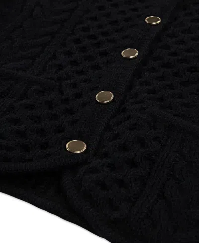 Abercrombie Girls Cable Knit Cardigan Sweater In Black