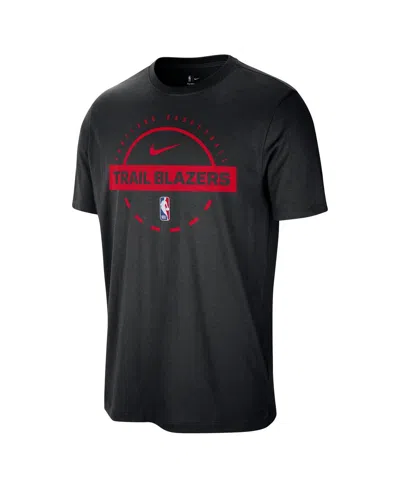 Nike Men's Black Portland Trail Blazers Authentic Practice T-shirt In Black