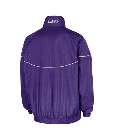 Nike Men's Purple Los Angeles Lakers Courtside Windrunner Woven Half-zip Jacket In Purple
