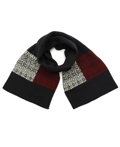 Tommy Hilfiger Men's Bird's Eye Fair Isle Scarf In Black