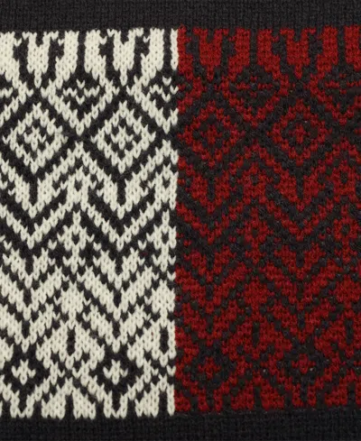 Tommy Hilfiger Men's Bird's Eye Fair Isle Scarf In Black