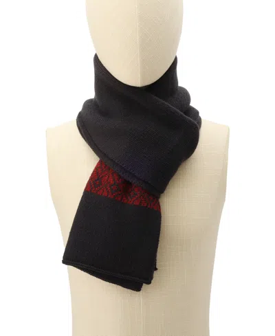Tommy Hilfiger Men's Bird's Eye Fair Isle Scarf In Black