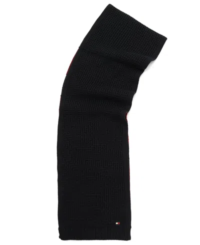 Tommy Hilfiger Men's Waffle Stripe Scarf In Blue