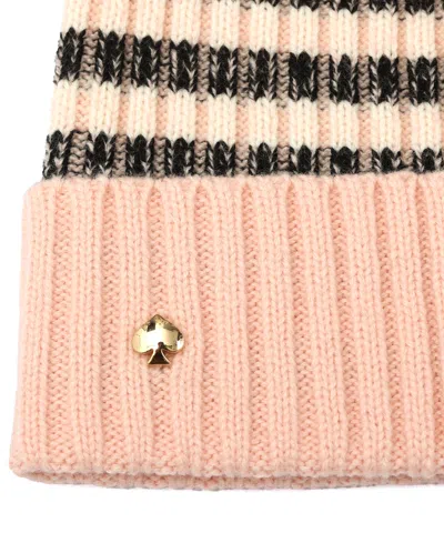 Kate Spade New York Stripe Cuff Beanie In Pink
