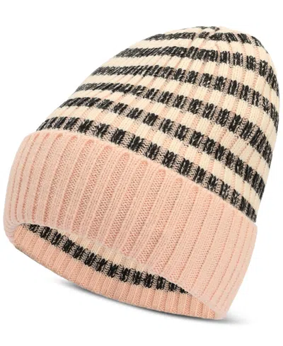 Kate Spade New York Stripe Cuff Beanie In Pink