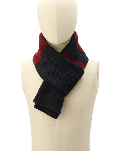 Tommy Hilfiger Men's Waffle Stripe Scarf In Blue