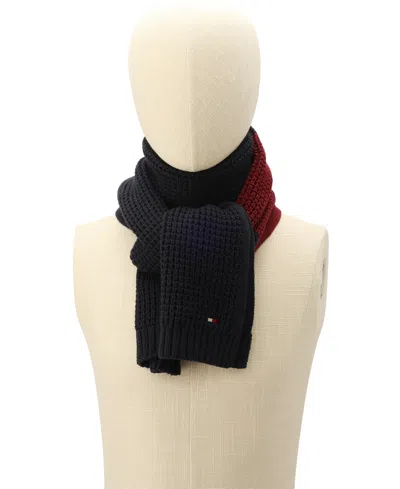 Tommy Hilfiger Men's Waffle Stripe Scarf In Blue