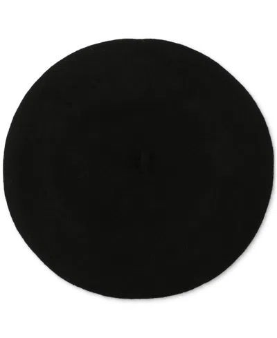 Kate Spade Pearl Bow Felt Beret In Black