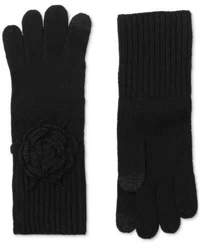 Kate Spade Park Roses Gloves In Black