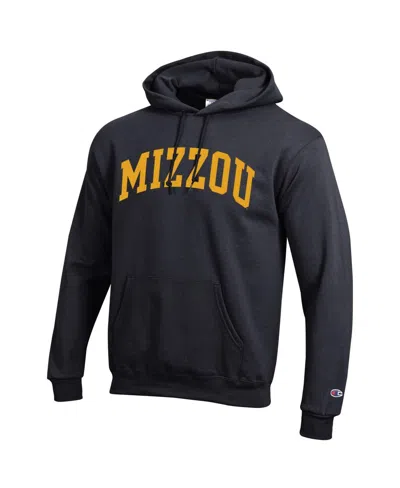 Champion Men's Black Missouri Tigers Basic Arch Fleece Pullover Hoodie In Blue
