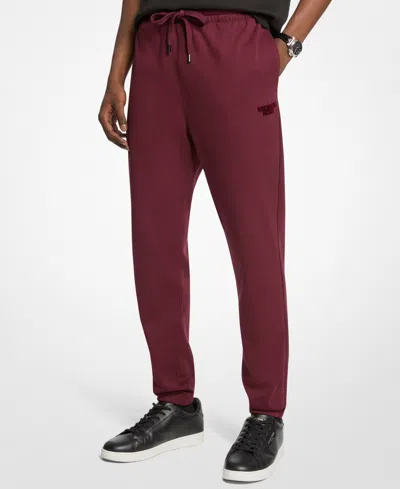 Michael Kors Cotton Blend Jogger In Burgundy