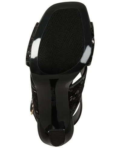 Karl Lagerfeld Colbie X Band Sequin Sandals In Black