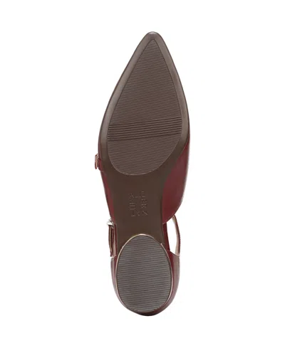 Naturalizer Harmony Ankle Strap Pointed Toe Flat In Burgundy