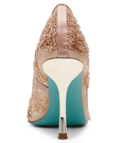 Betsey Johnson Women's Jenii Pointed-toe Mesh Stiletto Pumps In Brown