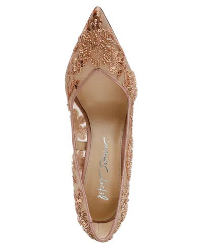 Betsey Johnson Women's Jenii Pointed-toe Mesh Stiletto Pumps In Brown