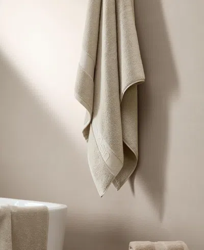 Calvin Klein Iconic Cotton Jacquard Bath Towel, 56" X 30" In Neutral