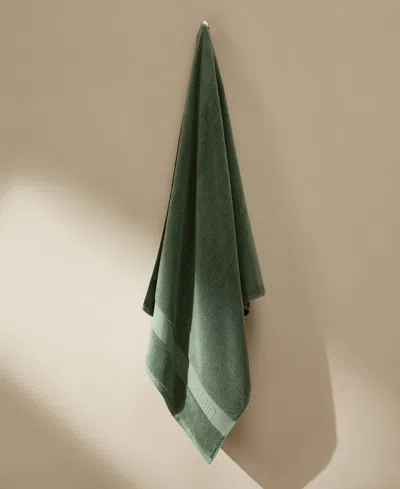 Calvin Klein Iconic Cotton Jacquard Bath Towel, 56" X 30" In Green