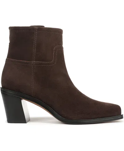 Franco Sarto Women's Ivanna Square Toe Pull On Short Boots In Brown