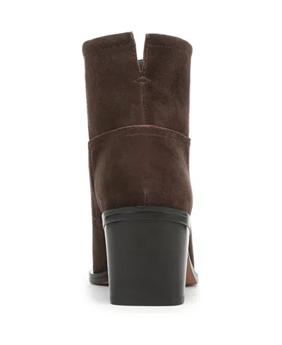 Franco Sarto Women's Ivanna Square Toe Pull On Short Boots In Brown