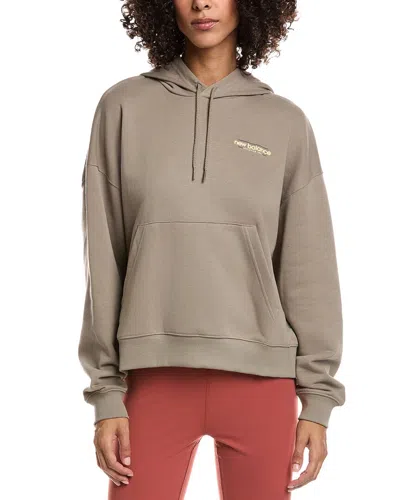 New Balance Logo Hoodie In Gray