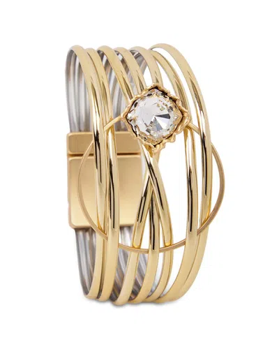 Saachi Crystal Embellished Mulitband Bracelet In Gold