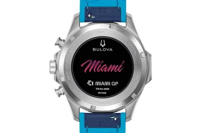 Bulova Men's Limited Edition Two-tone Leather And Silicone Strap Watch, 43mm In Blue